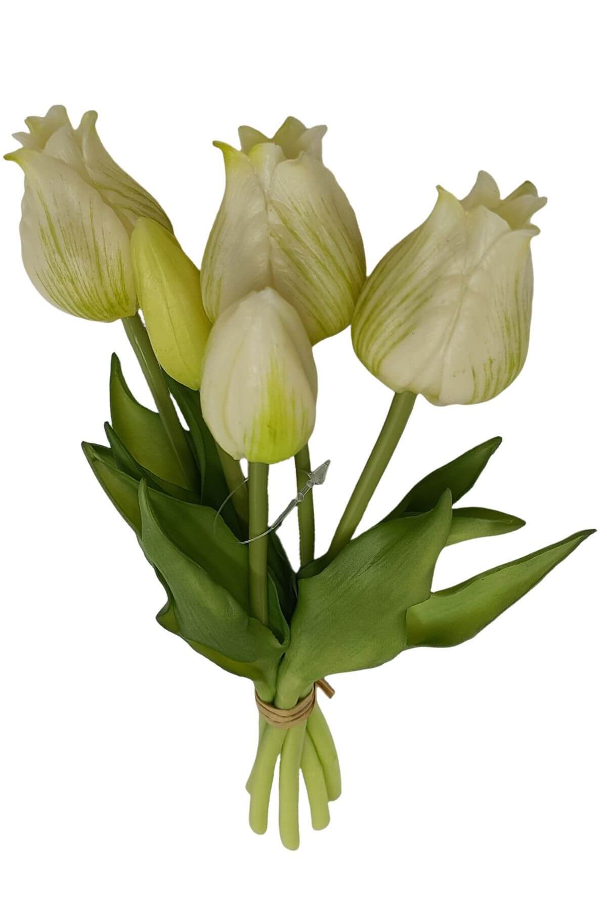 Biela umelá kytica tulipánov 25cm